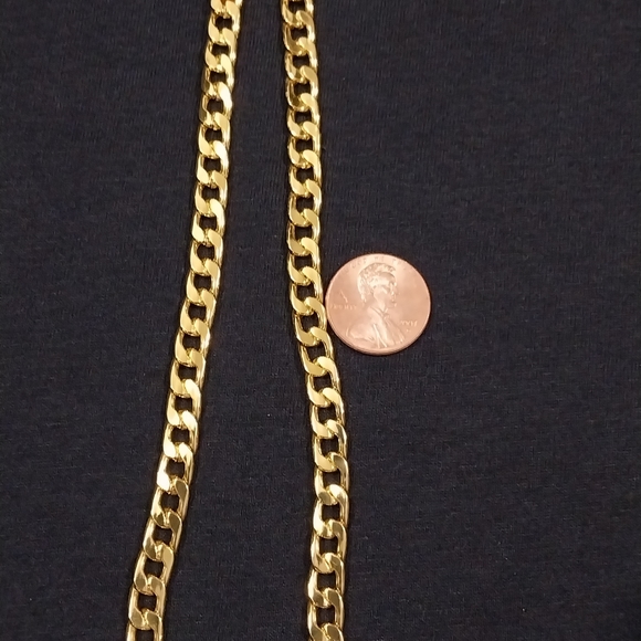 18k Gold Plated Cuban Chain for Men and Women Necklace Jewelry - Picture 7 of 8